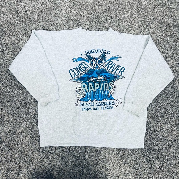 90s Busch Gardens Congo River Rapids Sweatshirt - Picture 2 of 15